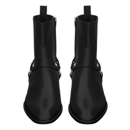 SAINT LAURENT WYATT HARNESS BOOTS IN SMOOTH LEATHER