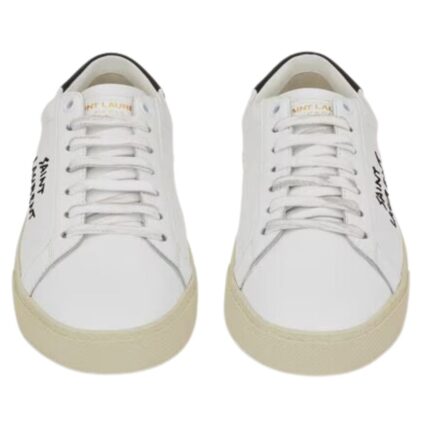 SAINT LAURENT COURT CLASSIC SL/06 EMBROIDERED SNEAKERS IN SMOOTH LEATHER