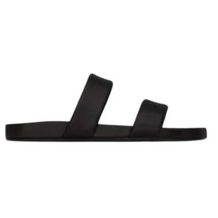 SAINT LAURENT NICHOLS SLIDES IN SMOOTH LEATHER