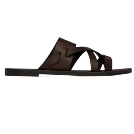 SAINT LAURENT CULVER MULES IN SMOOTH LEATHER