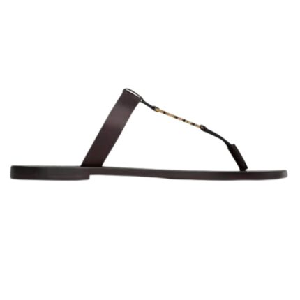 SAINT LAURENT CASSANDRE SLIDES IN SMOOTH LEATHER