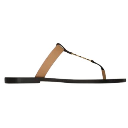 SAINT LAURENT CASSANDRE SLIDES IN SMOOTH LEATHER