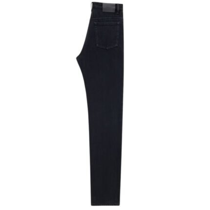 SAINT LAURENT STRAIGHT JEANS IN CARBON BLACK DENIM