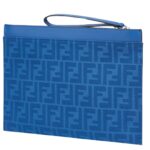 FENDI FF JACQUARD FLAT MEDIUM FABRIC POUCH
