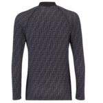 FENDI SWEATER BLUE FF LYCRA TURTLENECK TOP