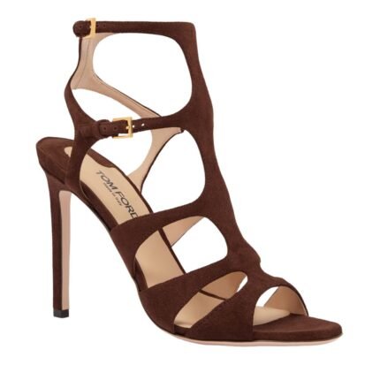 TOM FORD SUEDE LEATHER PARADIS SANDAL DARK WHISKY