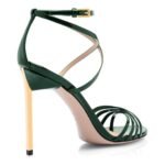 TOM FORD PATENT LEATHER IDA SANDAL EMERALD GREEN