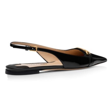 TOM FORD PATENT LEATHER WHITNEY SLINGBACK BALLERINA IVORY