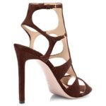 TOM FORD SUEDE LEATHER PARADIS SANDAL DARK WHISKY