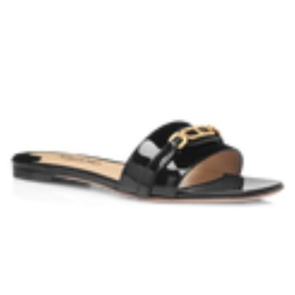TOM FORD PATENT LEATHER WHITNEY SLIDE BLACK