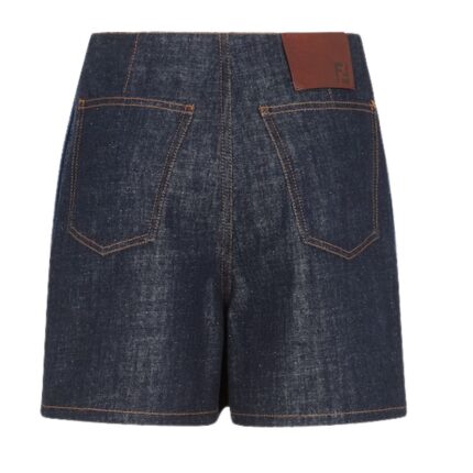 FENDI SHORTS BLUE TWO-TONE DENIM