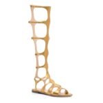 TOM FORD LAMINATED PRINTED LIZARD PARADIS KNEE HIGH SANDAL