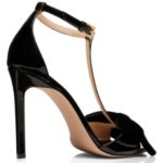 TOM FORD PATENT LEATHER AND VELVET BRIGITTE SANDAL