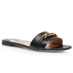 TOM FORD LEATHER WHITNEY SLIDE BLACK