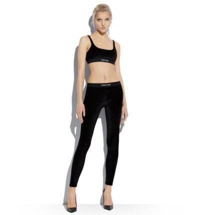 TOM FORD STRETCH VELVET BRALETTE BLACK