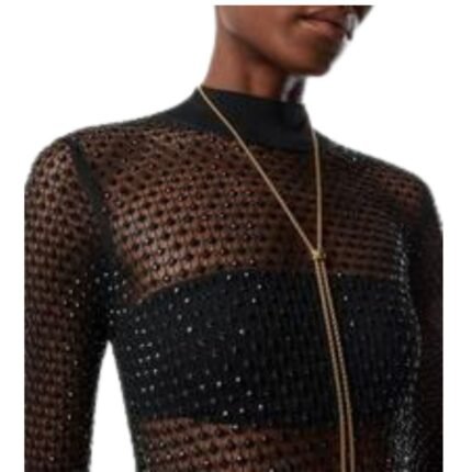 TOM FORD STRAPLESS BANDEAU WITH TONAL TF EMBROIDERED LOGO BLACK