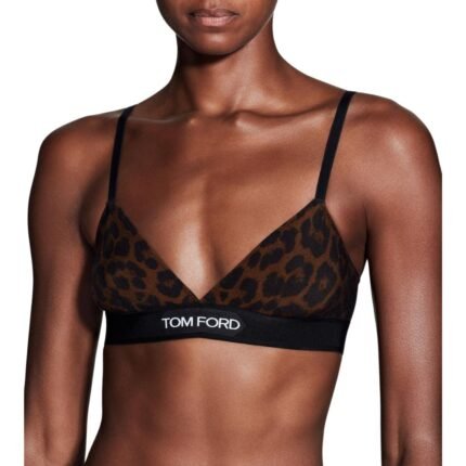 TOM FORD REFLECTED LEOPARD PRINTED MODAL SIGNATURE BRA