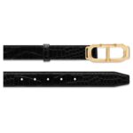 TOM FORD SHINY STAMPED CROCODILE LEATHER BELT
