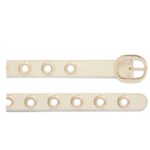 TOM FORD SHINY STAMPED CROCODILE LEATHER URSULA BELT IVORY