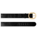 TOM FORD SHINY STAMPED CROCODILE LEATHER URSULA BELT BLACK