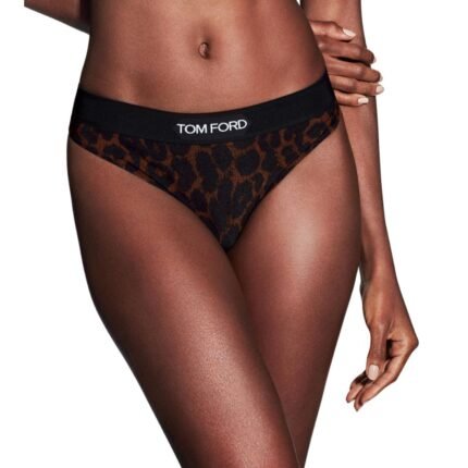 TOM FORD REFLECTED LEOPARD PRINTED MODAL SIGNATURE THONG