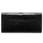 TOM FORD STAMPED CROCODILE LEATHER CONTINENTAL WALLET