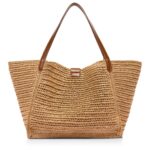 TOM FORD RAFFIA AND LEATHER TARA LARGE TOTE