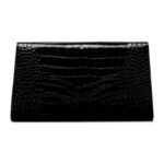 TOM FORD SHINY STAMPED CROCODILE LEATHER NOBILE CLUTCH