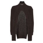 FENDI SWEATER DARK PURPLE WOOL PULLOVER