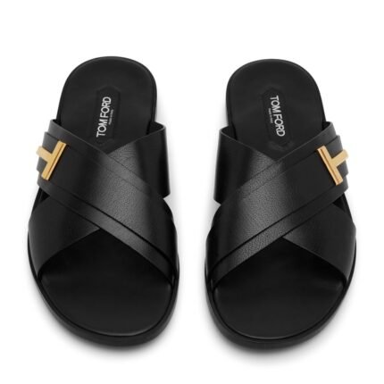 TOM FORD GRAIN LEATHER PRESTON SANDAL