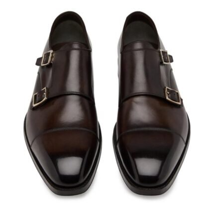 TOM FORD BURNISHED LEATHER ELKAN MONK STRAP