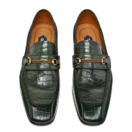 TOM FORD PRINTED CROC BAILEY CHAIN LOAFER