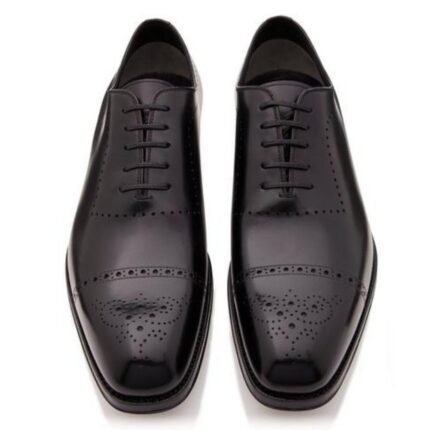TOM FORD BURNISHED LEATHER EDGAR BROGUE LACE UP