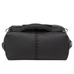 FENDI SELLERIA SIESTA SMALL BLACK LEATHER BAG WITH 266 HAND-SEWN TOPSTITCHES