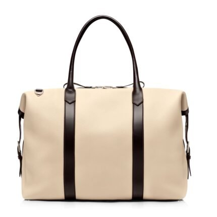 TOM FORD GRAIN LEATHER LEATHER BUCKLEY HOLDALL BROWN