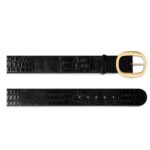 TOM FORD SHINY STAMPED CROCODILE LEATHER URSULA BELT