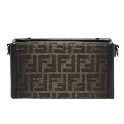 FENDI SELLERIA SIESTA SMALL BLACK LEATHER BAG WITH 266 HAND-SEWN TOPSTITCHES