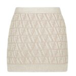 FENDI FF CASHMERE AND WOOL MINI SKIRT
