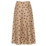 FENDI BROWN PRINTED SILK SKIRT
