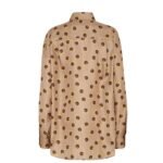 FENDI LIGHT BROWN PRINTED SILK SHIRT