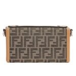 FENDI SOFT TRUNK BAGUETTE FF JACQUARD FABRIC BAG