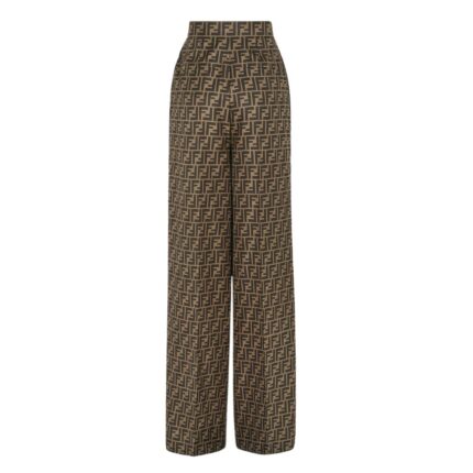 FENDI BROWN SILK PANTS