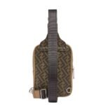 FENDI DIAGONAL BELT BAG BROWN FF CANVAS BELT BAG