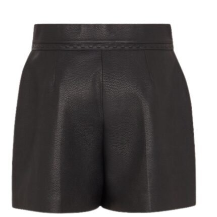 FENDI BLACK LEATHER SHORTS