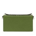 FENDI SELLERIA SOFT TRUNK BAGUETTE GREEN LEATHER BAG WITH 253 HAND-SEWN TOPSTITCHES