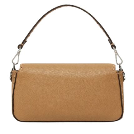FENDI REGULAR BAGUETTE BLACK SELLERIA BAG WITH 590 HAND-SEWN TOPSTITCHES