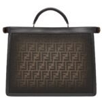 FENDI PEEKABOO ISEEU MEDIUM BROWN FF JACQUARD BAG