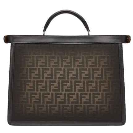 FENDI PEEKABOO ISEEU MEDIUM BROWN FF JACQUARD BAG