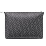 FENDI MESSENGER GRAY FABRIC BAG