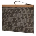 FENDI LARGE FLAT FF POUCH FABRIC POUCH
